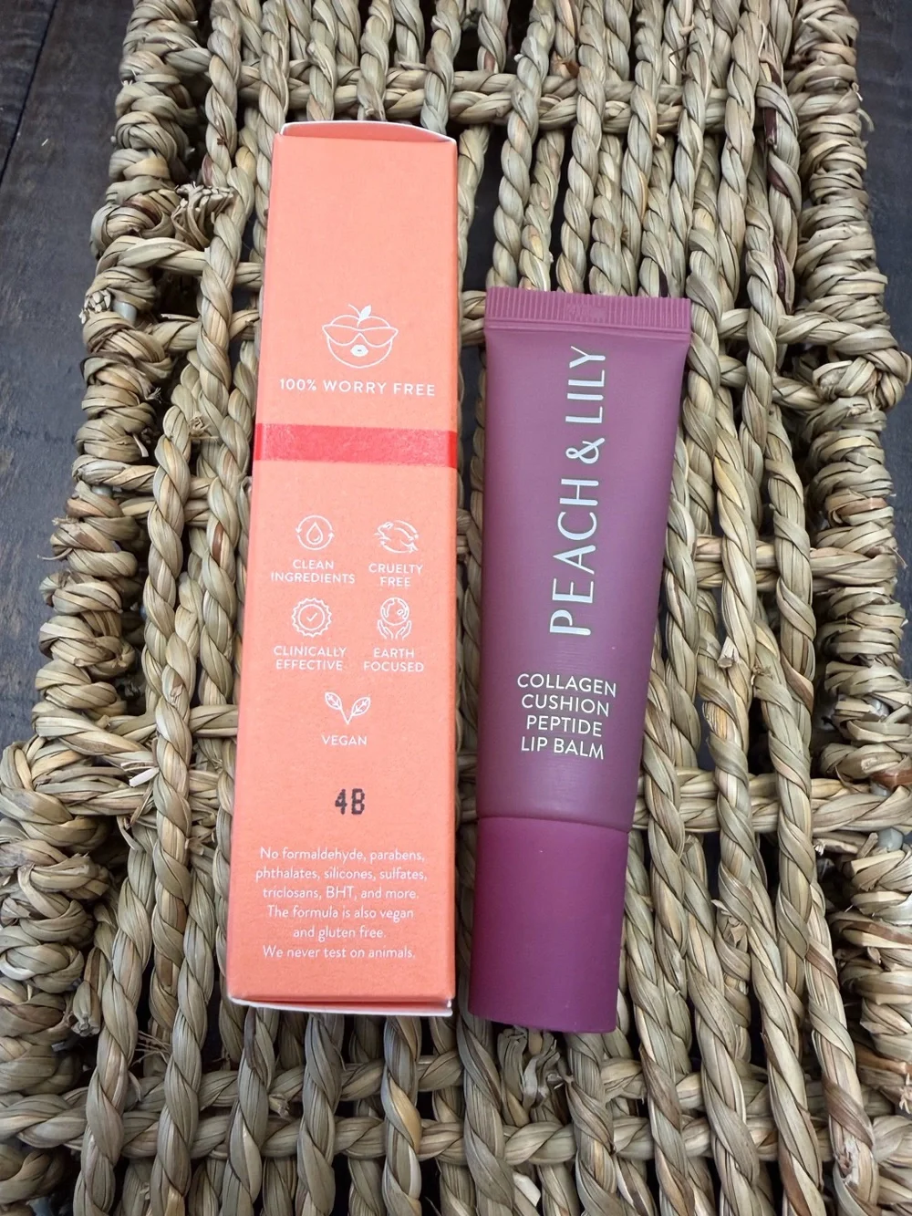 Peach & Lily Collagen Cushion Peptide Lip Balm Sugar Plum 12mL NIB
